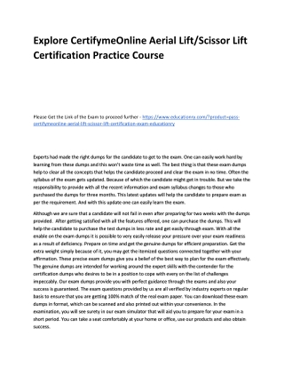 CertifymeOnline Aerial Lift/Scissor Lift Certification