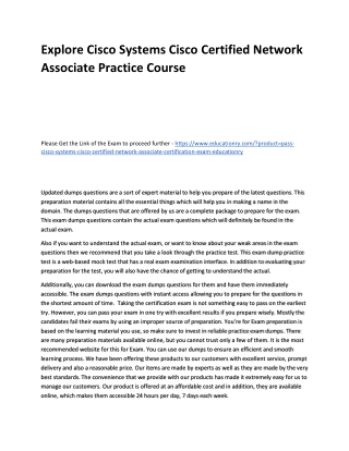 Cisco Systems Cisco Certified Network Associate