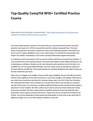 CompTIA RFID  Certified