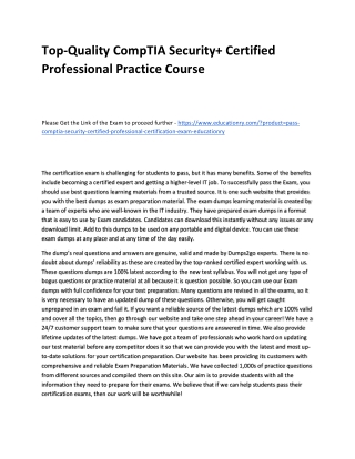CompTIA Security  Certified Professional