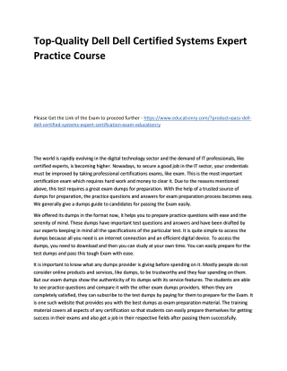 Dell Dell Certified Systems Expert
