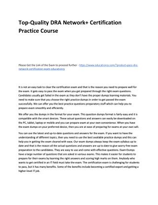 DRA Network  Certification