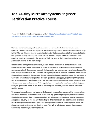 Microsoft Systems Engineer Certification