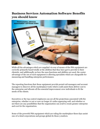 Business Services Automation Software Benefits you should know