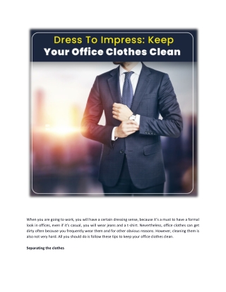 dress to impress_ keep your office clothes clean