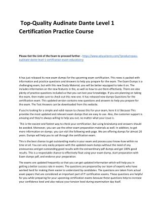 Audinate Dante Level 1 Certification