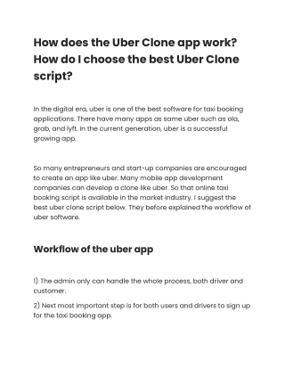 How does the Uber Clone app work