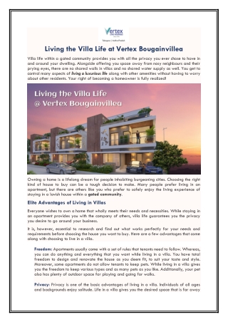 Living the Villa Life at Vertex Bougainvillea