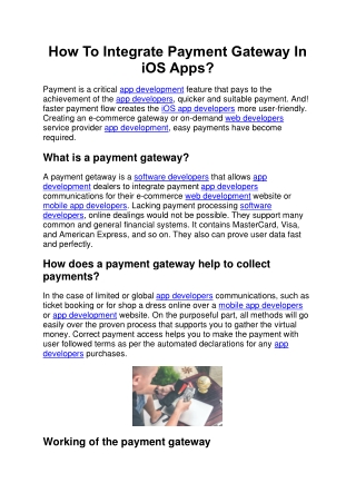 How To Integrate Payment Gateway In iOS Apps