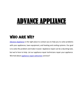 Advance Appliance Repair 2