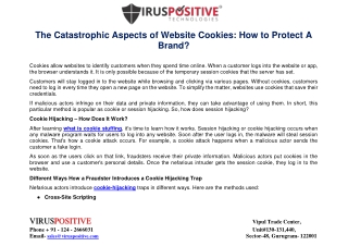 The Catastrophic Aspects of Website Cookies: How To Protect A Brand?