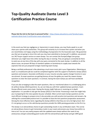 Audinate Dante Level 3 Certification
