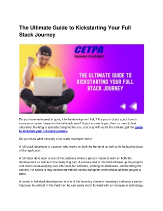 The Ultimate Guide to Kickstarting your FullStack Journey