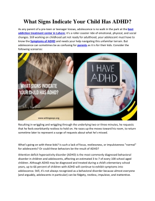 What Signs Indicate Your Child Has ADHD