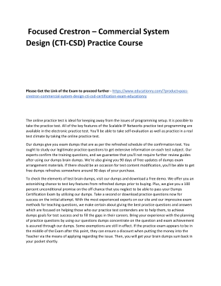 Crestron – Commercial System Design (CTI-CSD)