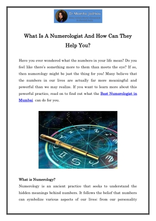 What Is A Numerologist And How Can They Help You