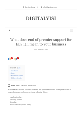 What does end of premier support for EBS 12.1 mean to your business