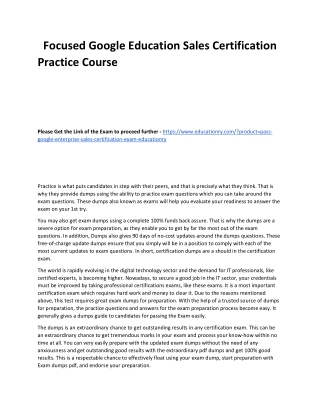 Google Education Sales Certification