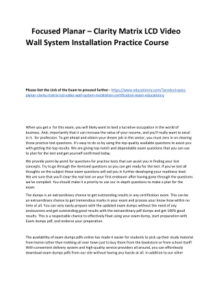 Planar – Clarity Matrix LCD Video Wall System Installation