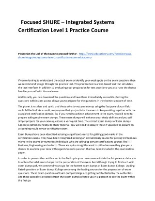 SHURE – Integrated Systems Certification Level 1