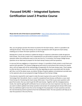 SHURE – Integrated Systems Certification Level 2