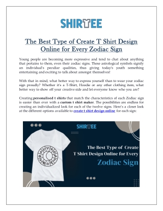 The Best Type of Create T Shirt Design Online for Every Zodiac Sign