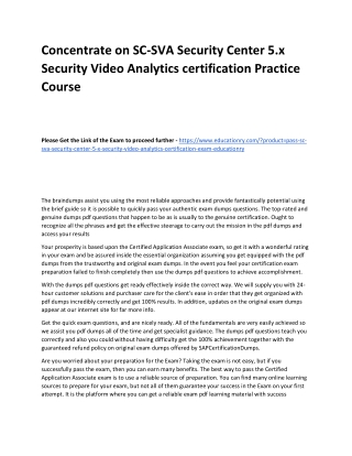 SC-SVA Security Center 5.x Security Video Analytics certification