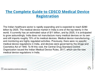 The Complete Guide to CDSCO Medical Device Registration | RSI