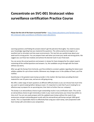 SVC-001 Stratocast video surveillance certification