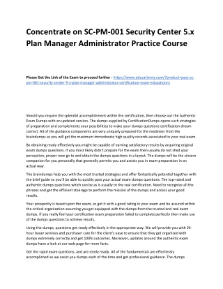 SC-PM-001 Security Center 5.x Plan Manager Administrator