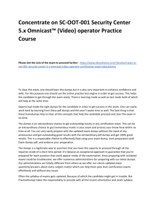 SC-OOT-001 Security Center 5.x Omnicast™ (Video) operator