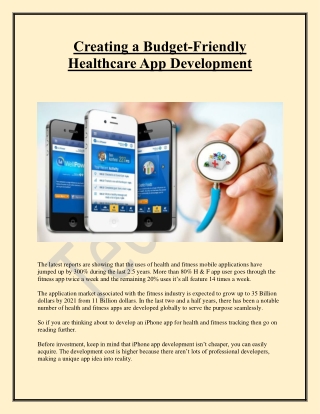 Creating a Budget-Friendly Healthcare App Development