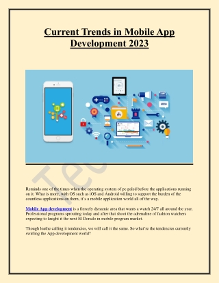 Current Trends in Mobile App Development 2023