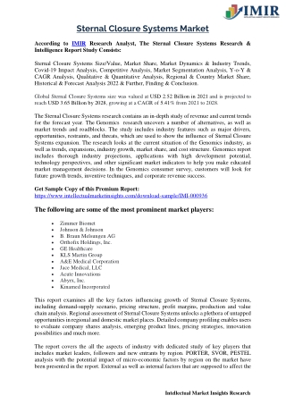 Sternal Closure Systems Market