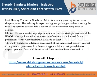 Electric Blankets Market Scope