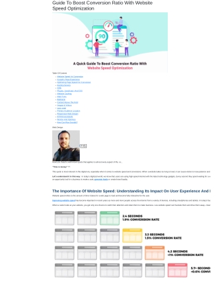 Optimize Website Speed to Increase Conversion Rate