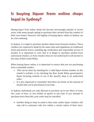 Is buying liquor from online shops legal in Sydney (1)