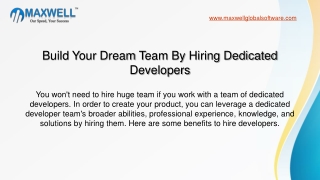 Build Your Dream Team By Hiring Dedicated Developers