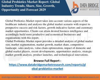 Probiotics Market-Healthcare