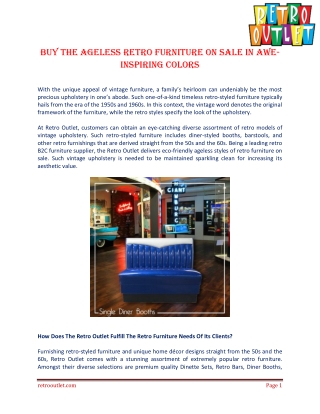 Buy the ageless retro furniture on sale in awe-inspiring colors