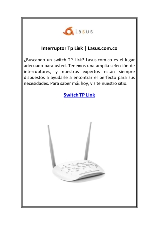 Interruptor Tp Link  Lasus.com.co