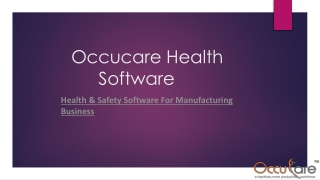 Health & Safety Software For Manufacturing Business