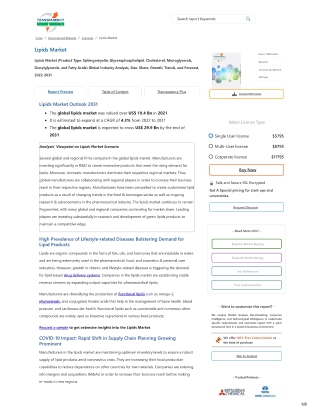 Lipids Market | Global Industry Report, 2031