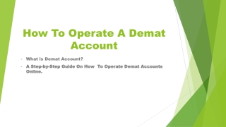 How To Operate A Demat Account | Motilal Oswal
