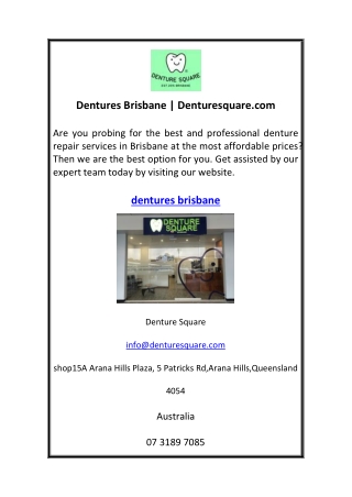 Dentures Brisbane Denturesquare.com