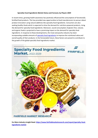 Specialty Food Ingredients Market