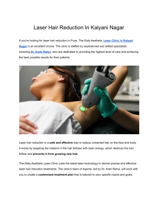 Laser Hair Reduction In Kalyani Nagar