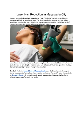 Laser Hair Reduction In Magarpatta City