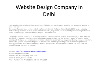 Website Design Company In Delhi
