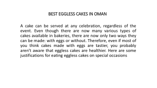 BEST EGGLESS CAKES IN OMAN